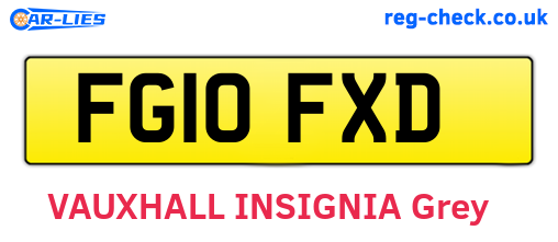 FG10FXD are the vehicle registration plates.