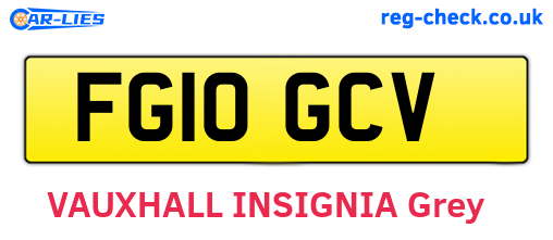 FG10GCV are the vehicle registration plates.