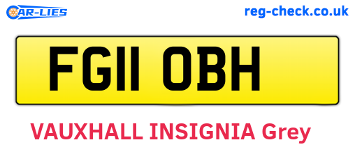 FG11OBH are the vehicle registration plates.