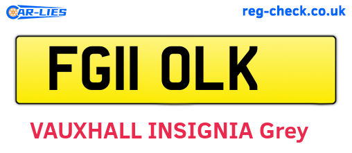 FG11OLK are the vehicle registration plates.