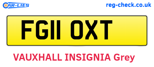 FG11OXT are the vehicle registration plates.