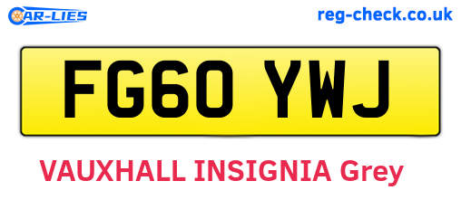 FG60YWJ are the vehicle registration plates.