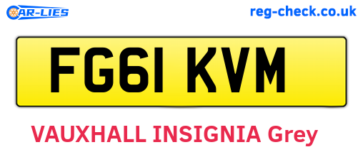 FG61KVM are the vehicle registration plates.
