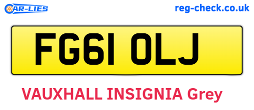 FG61OLJ are the vehicle registration plates.