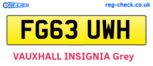 FG63UWH are the vehicle registration plates.