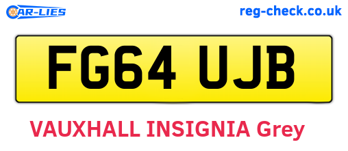 FG64UJB are the vehicle registration plates.