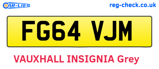 FG64VJM are the vehicle registration plates.