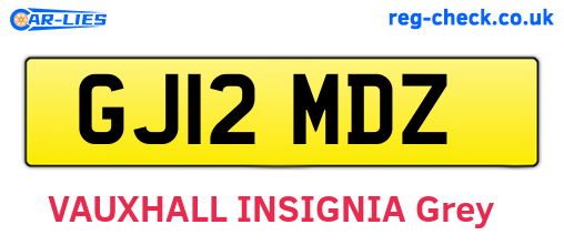 GJ12MDZ are the vehicle registration plates.