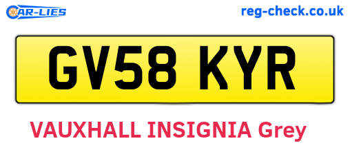GV58KYR are the vehicle registration plates.