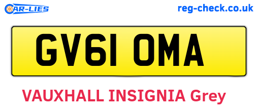 GV61OMA are the vehicle registration plates.