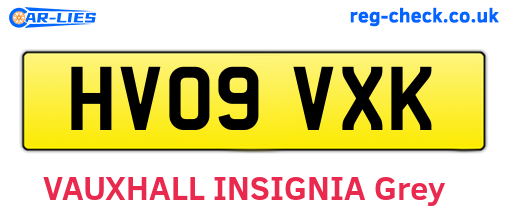 HV09VXK are the vehicle registration plates.
