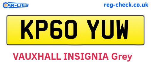KP60YUW are the vehicle registration plates.