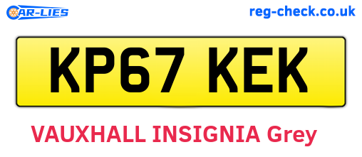 KP67KEK are the vehicle registration plates.
