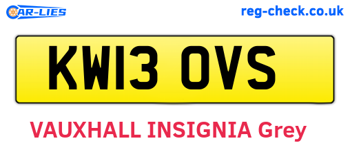 KW13OVS are the vehicle registration plates.