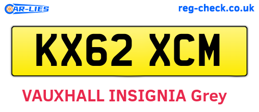 KX62XCM are the vehicle registration plates.