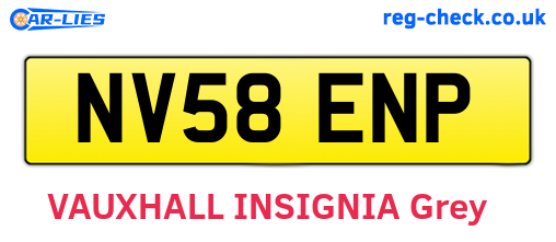 NV58ENP are the vehicle registration plates.