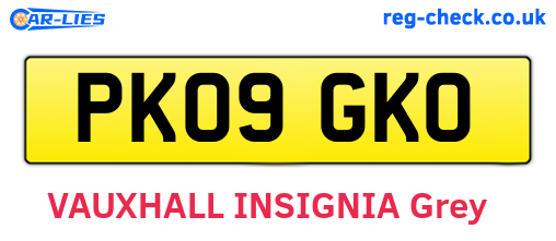 PK09GKO are the vehicle registration plates.