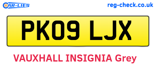 PK09LJX are the vehicle registration plates.