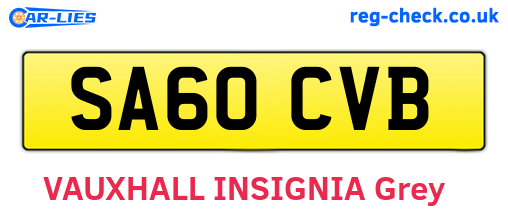 SA60CVB are the vehicle registration plates.
