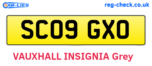 SC09GXO are the vehicle registration plates.