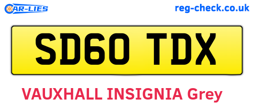 SD60TDX are the vehicle registration plates.