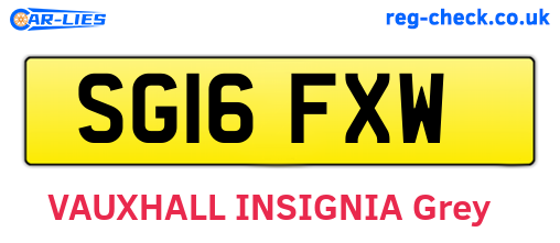 SG16FXW are the vehicle registration plates.