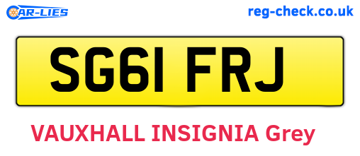 SG61FRJ are the vehicle registration plates.