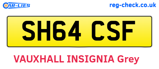 SH64CSF are the vehicle registration plates.