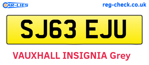 SJ63EJU are the vehicle registration plates.