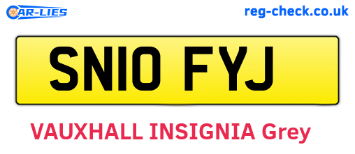 SN10FYJ are the vehicle registration plates.