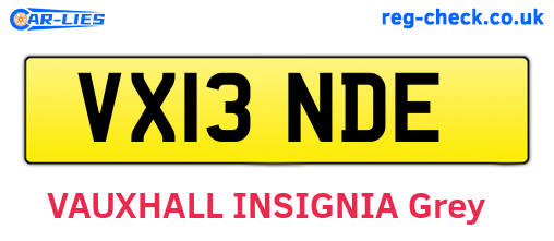 VX13NDE are the vehicle registration plates.