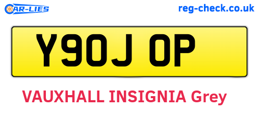 Y90JOP are the vehicle registration plates.