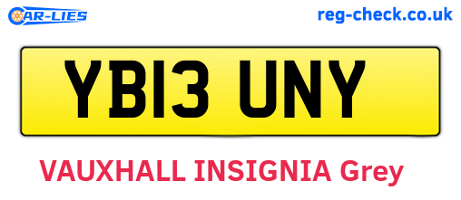 YB13UNY are the vehicle registration plates.