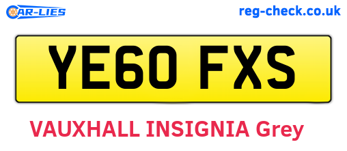 YE60FXS are the vehicle registration plates.