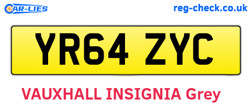 YR64ZYC are the vehicle registration plates.
