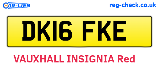 DK16FKE are the vehicle registration plates.