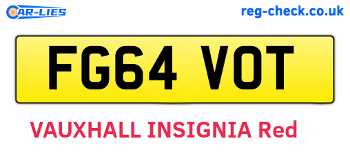 FG64VOT are the vehicle registration plates.