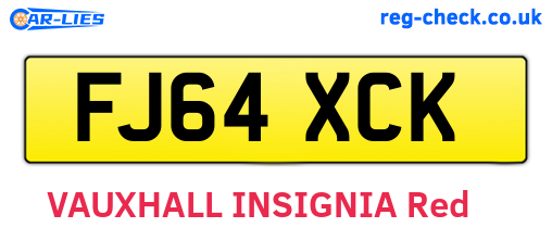 FJ64XCK are the vehicle registration plates.