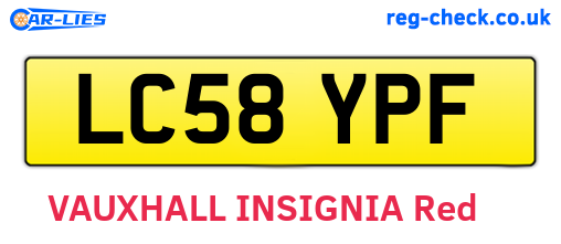 LC58YPF are the vehicle registration plates.
