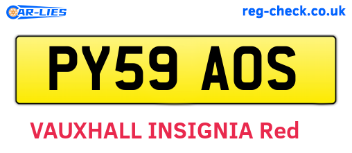 PY59AOS are the vehicle registration plates.