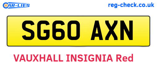 SG60AXN are the vehicle registration plates.