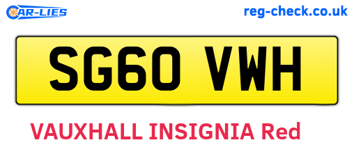 SG60VWH are the vehicle registration plates.