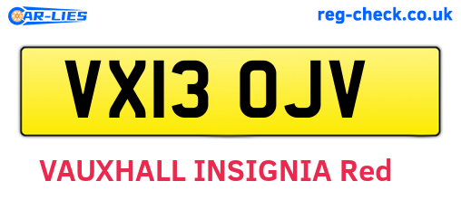 VX13OJV are the vehicle registration plates.