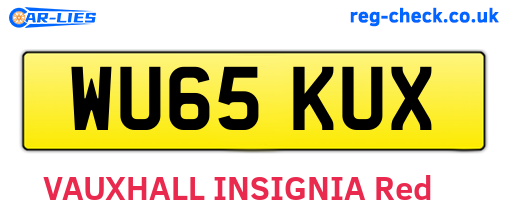 WU65KUX are the vehicle registration plates.