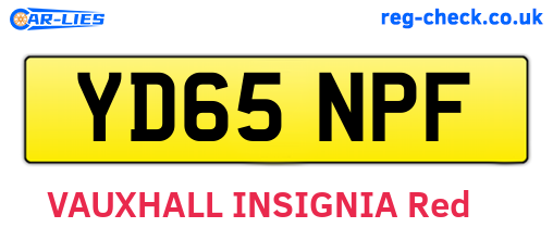 YD65NPF are the vehicle registration plates.