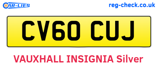 CV60CUJ are the vehicle registration plates.