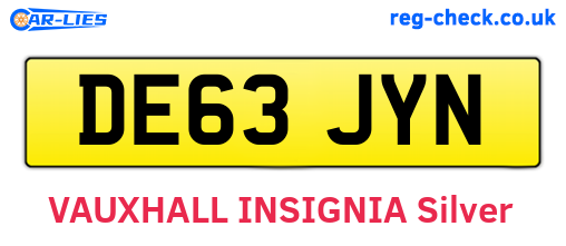 DE63JYN are the vehicle registration plates.