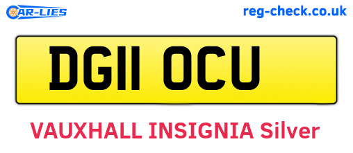 DG11OCU are the vehicle registration plates.