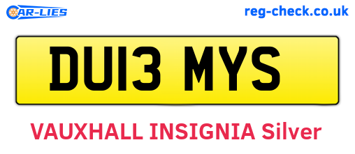 DU13MYS are the vehicle registration plates.