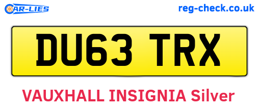 DU63TRX are the vehicle registration plates.